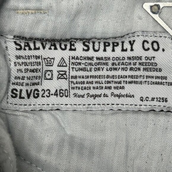 Salvage Mayhem Jeans Mens 32x31 Blue Bootcut Contrast Thick Stitch Buckle Y2K - Picture 7 of 14